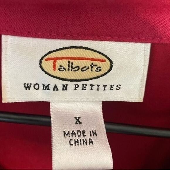 Talbots Woman Petites 1X Raspberry Pink Button Down Long Sleeve Suede Shirt X - Picture 2 of 8